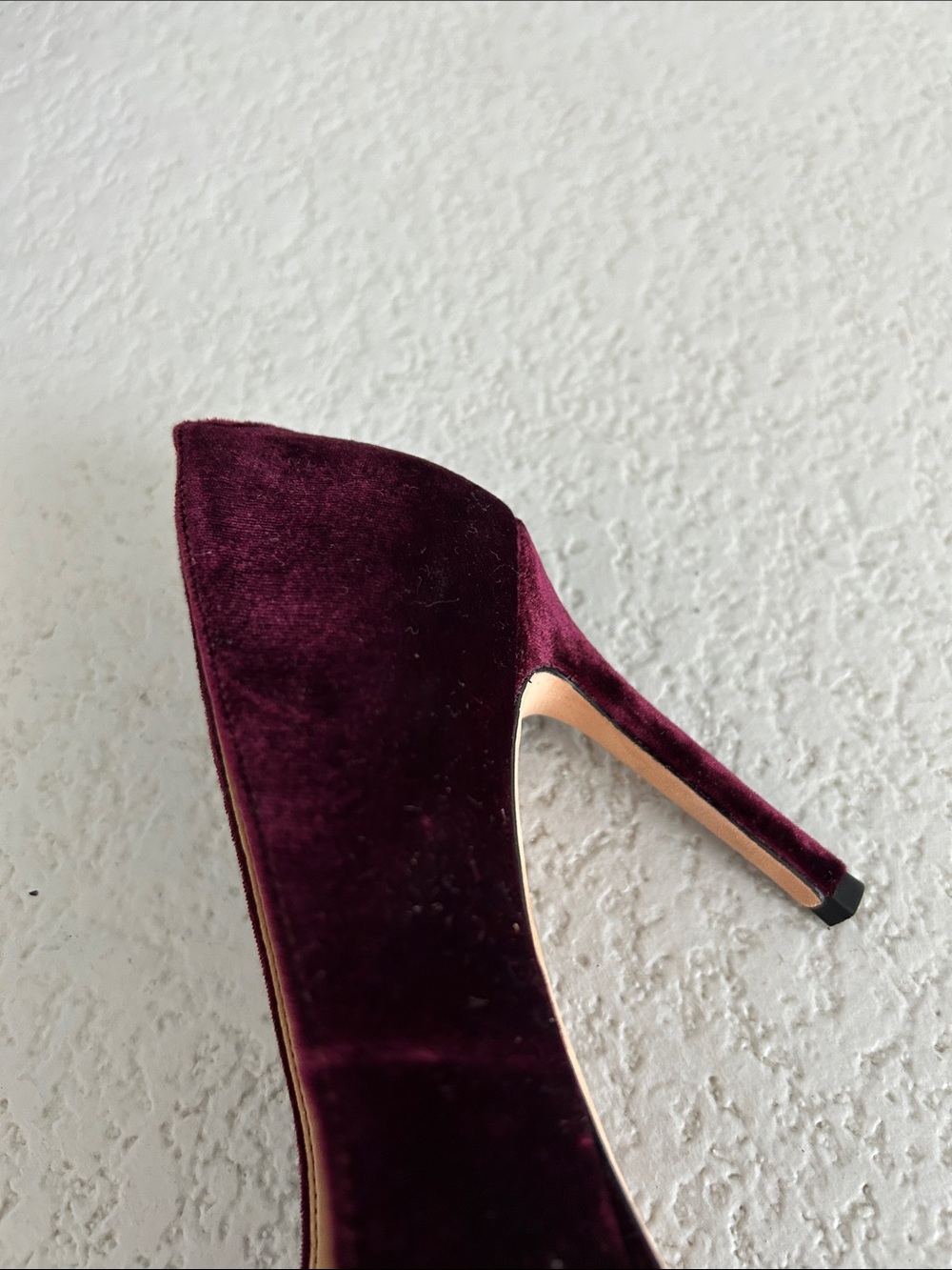 Sam Edelman Burgundy Velvet Pointed Toe Stiletto Pumps - Picture 7 of 7